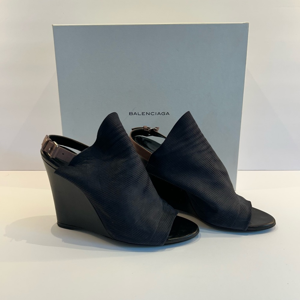 Balenciaga Black Wedge Heels